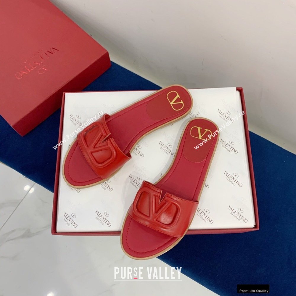 Valentino VLogo Signature Slide Sandals Red 2021 (keer-21011413)