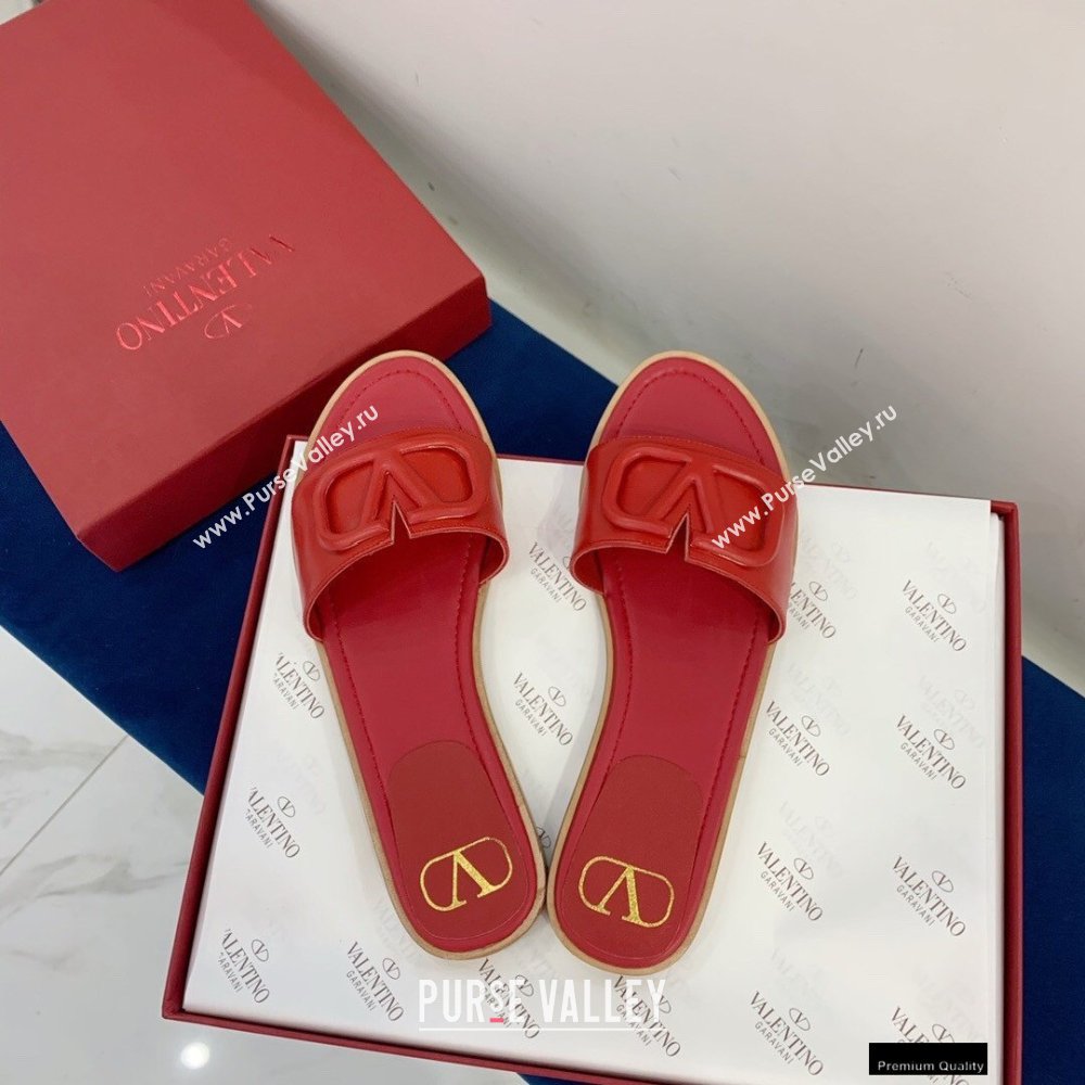 Valentino VLogo Signature Slide Sandals Red 2021 (keer-21011413)