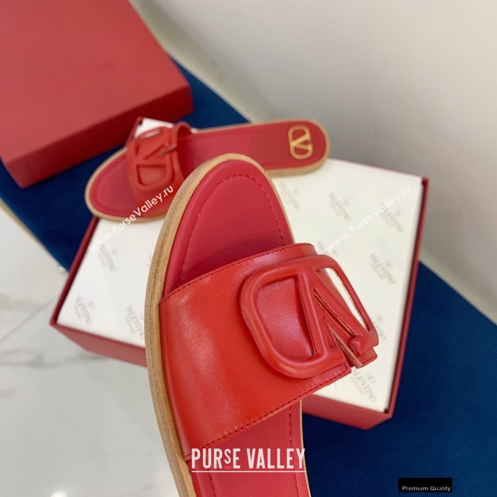 Valentino VLogo Signature Slide Sandals Red 2021 (keer-21011413)