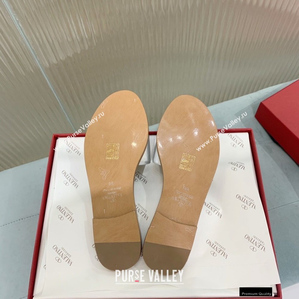 Valentino VLogo Signature Slide Sandals Silver/Crystals 2021 (keer-21011408)