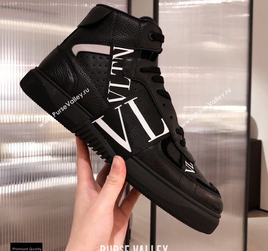 Valentino Mid-Top Calfskin VL7N Sneakers with Bands 01 2021 (kaola-21011501)