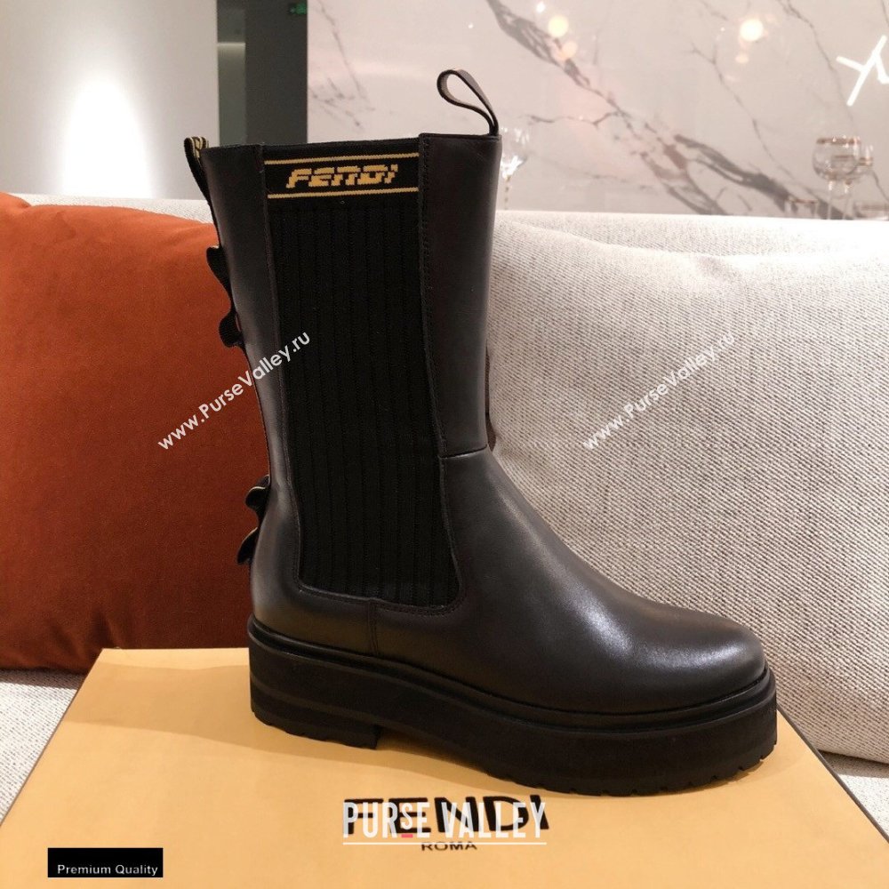 Fendi Black Leather Biker Ankle Boots 02 2021 (kaola-21011802)