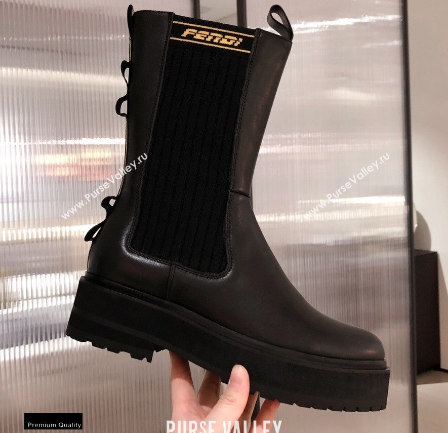 Fendi Black Leather Biker Ankle Boots 02 2021 (kaola-21011802)