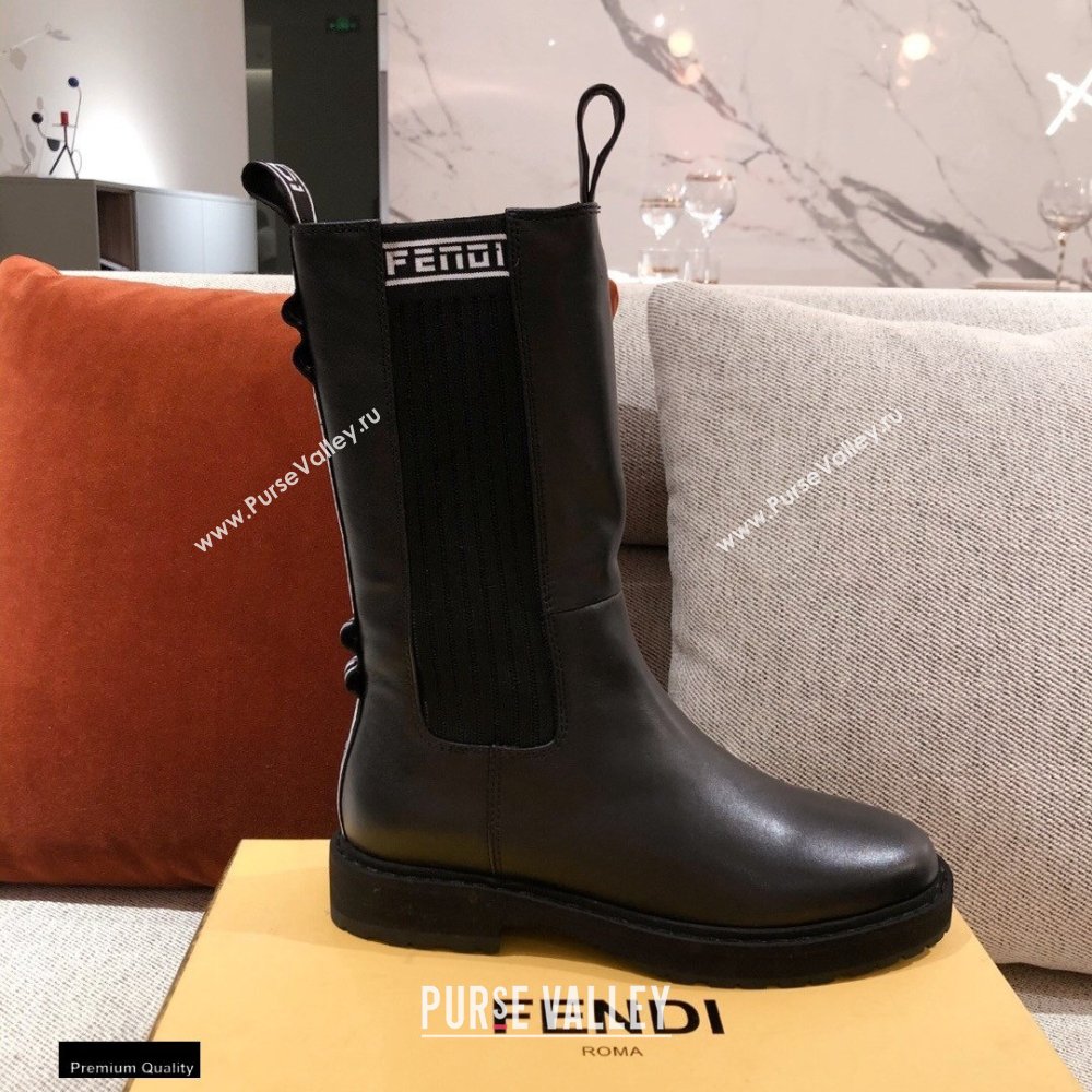 Fendi Black Leather Biker Ankle Boots 03 2021 (kaola-21011803)