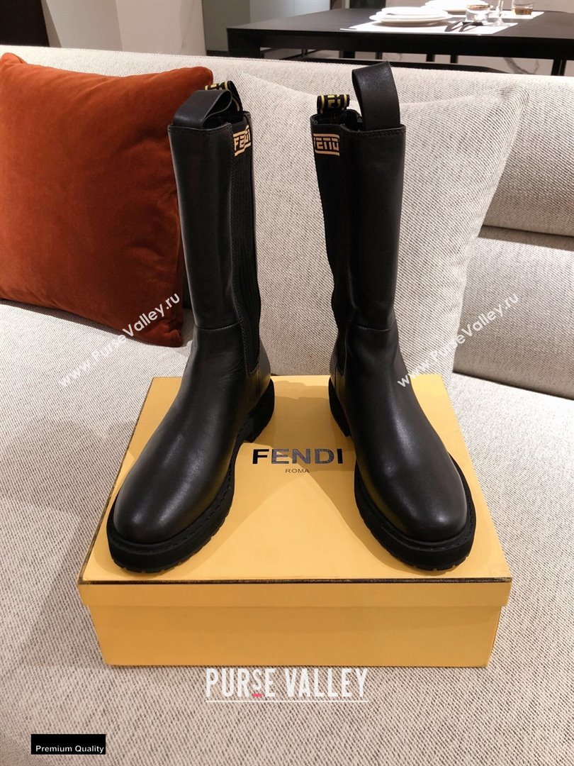 Fendi Black Leather Biker Ankle Boots 04 2021 (kaola-21011804)