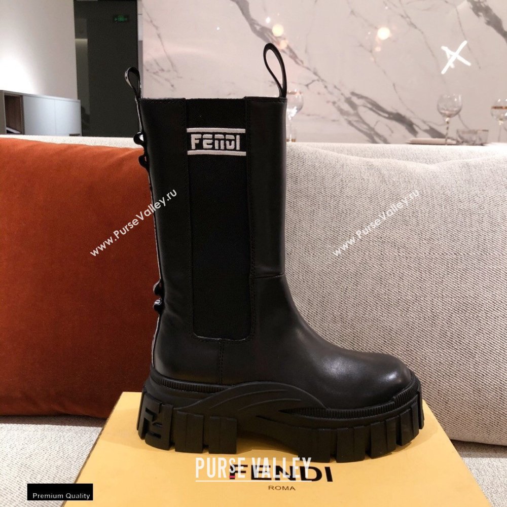 Fendi Black Leather Biker Ankle Boots 05 2021 (kaola-21011805)