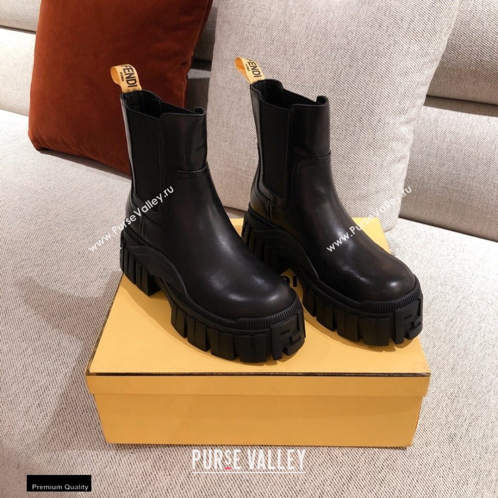 Fendi Leather Force Chelsea Boots Black 2021 (kaola-21011807)