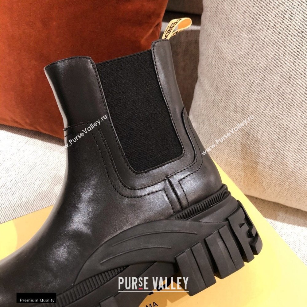 Fendi Leather Force Chelsea Boots Black 2021 (kaola-21011807)