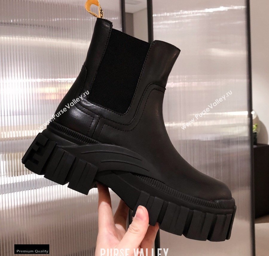 Fendi Leather Force Chelsea Boots Black 2021 (kaola-21011807)