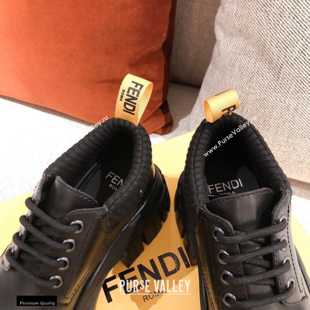 Fendi Black Leather Force Lace-ups 2021 (kaola-21011809)