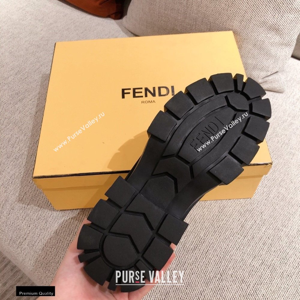 Fendi Black Leather Force Lace-ups 2021 (kaola-21011809)