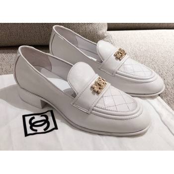 Chanel Quilting Boy Loafers White 2021 (kaola-21011622)