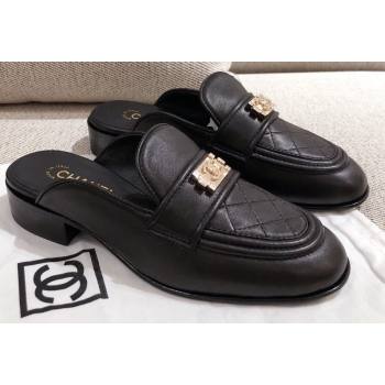 Chanel Quilting Boy Mules Black 2021 (kaola-21011625)