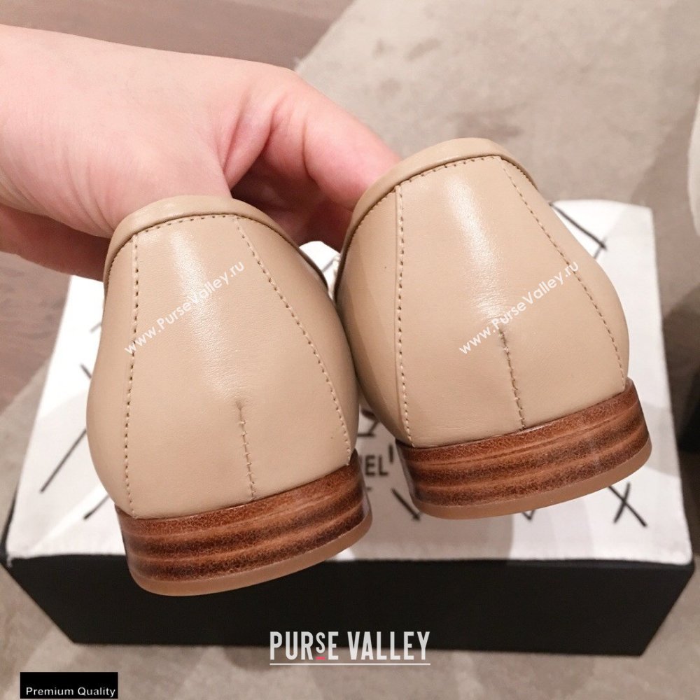 Chanel CC Logo and Chain Loafers Beige 2021 (kaola-21011620)