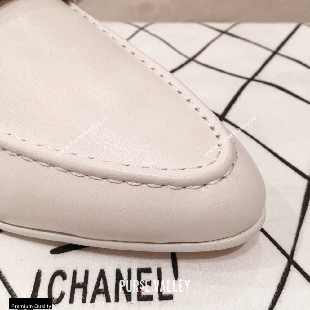 Chanel CC Logo and Chain Loafers White 2021 (kaola-21011619)