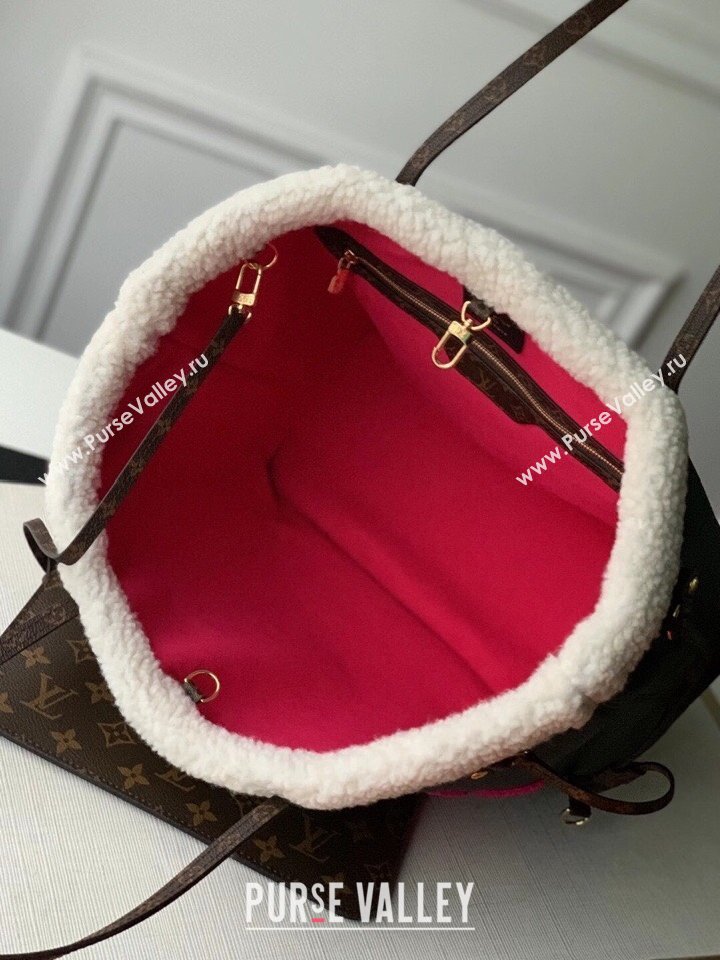 Louis Vuitton Neverfull MM Tote Bag M56960 Shearling 2021 (xlj-210116)