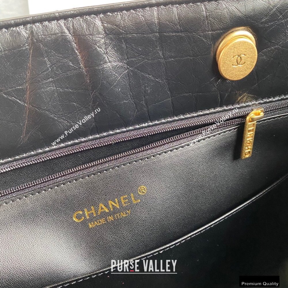 Chanel Crumpled Calfskin Reissue Shopping Tote Bag AS6611 Black 2021 (yunding-21012701)