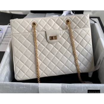 Chanel Crumpled Calfskin Reissue Shopping Tote Bag AS6611 White 2021 (yunding-21012702)