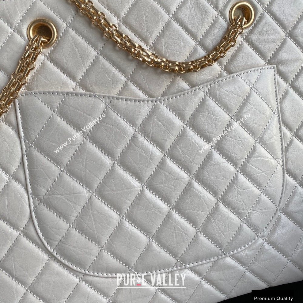 Chanel Crumpled Calfskin Reissue Shopping Tote Bag AS6611 White 2021 (yunding-21012702)