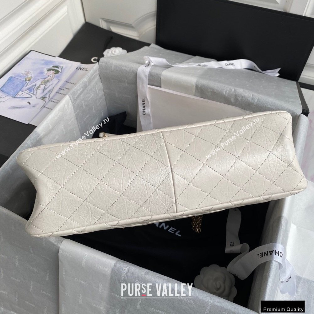 Chanel Crumpled Calfskin Reissue Shopping Tote Bag AS6611 White 2021 (yunding-21012702)