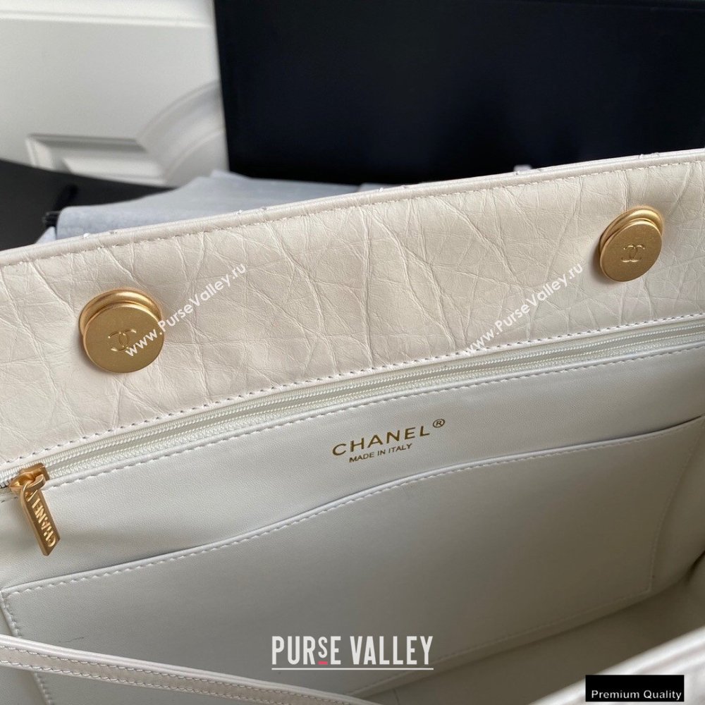 Chanel Crumpled Calfskin Reissue Shopping Tote Bag AS6611 White 2021 (yunding-21012702)