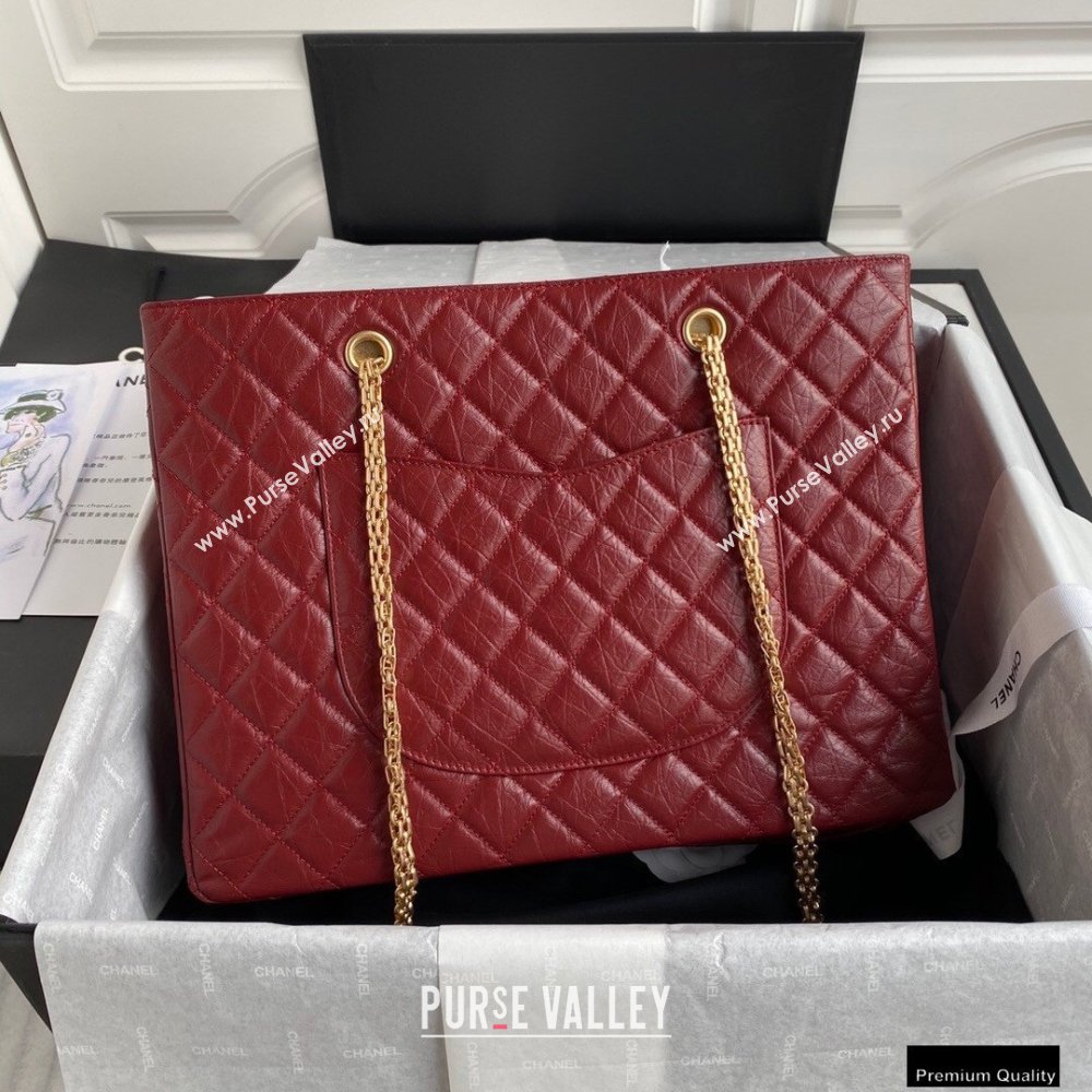 Chanel Crumpled Calfskin Reissue Shopping Tote Bag AS6611 Red 2021 (yunding-21012703)