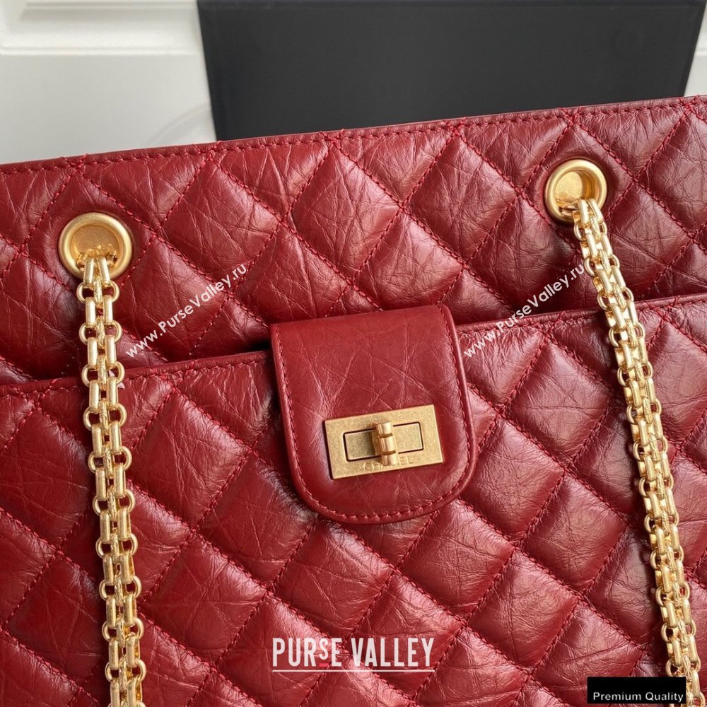 Chanel Crumpled Calfskin Reissue Shopping Tote Bag AS6611 Red 2021 (yunding-21012703)