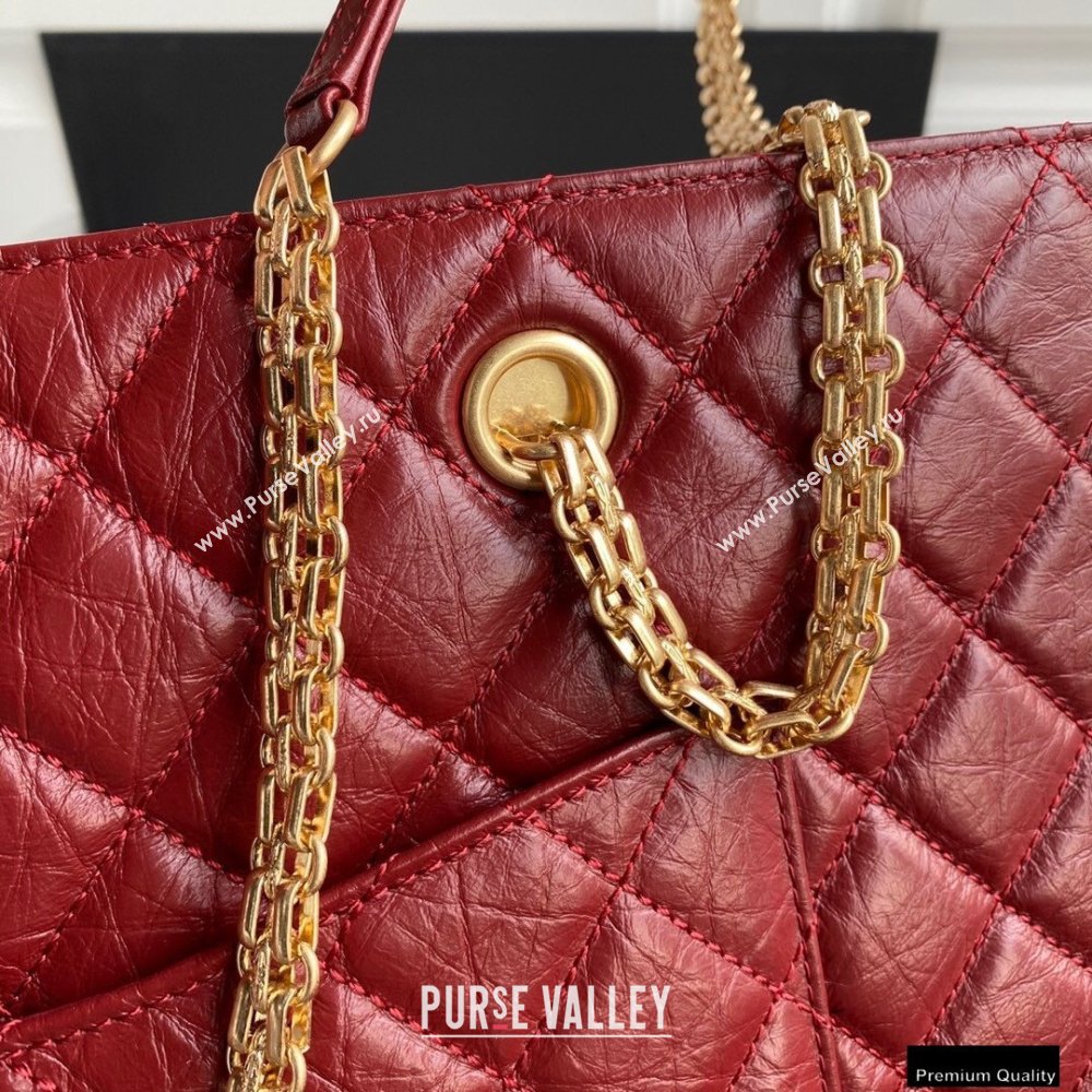 Chanel Crumpled Calfskin Reissue Shopping Tote Bag AS6611 Red 2021 (yunding-21012703)