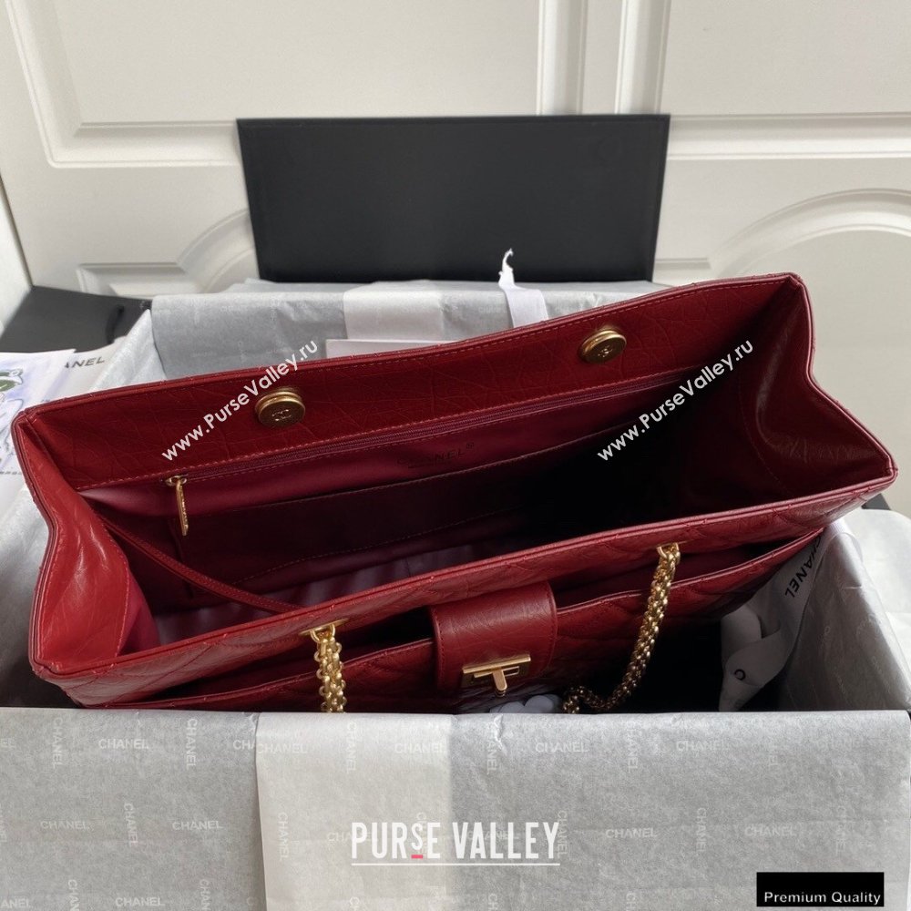 Chanel Crumpled Calfskin Reissue Shopping Tote Bag AS6611 Red 2021 (yunding-21012703)