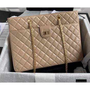 Chanel Crumpled Calfskin Reissue Shopping Tote Bag AS6611 Beige 2021 (yunding-21012704)