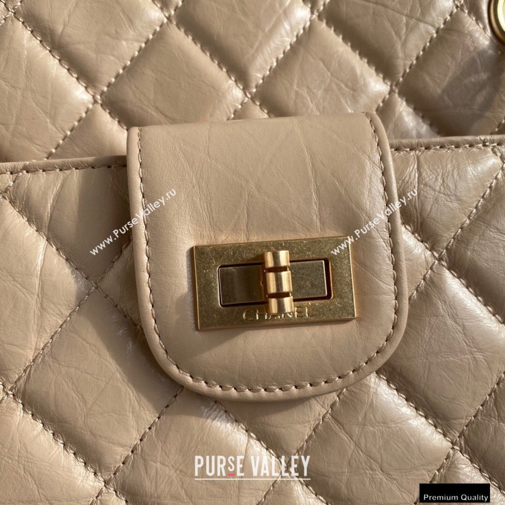 Chanel Crumpled Calfskin Reissue Shopping Tote Bag AS6611 Beige 2021 (yunding-21012704)