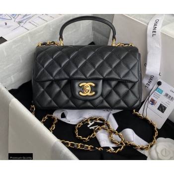 Chanel Small Classic Flap Bag with Top Handle AS2431 Black 2021 (yunding-21012201)
