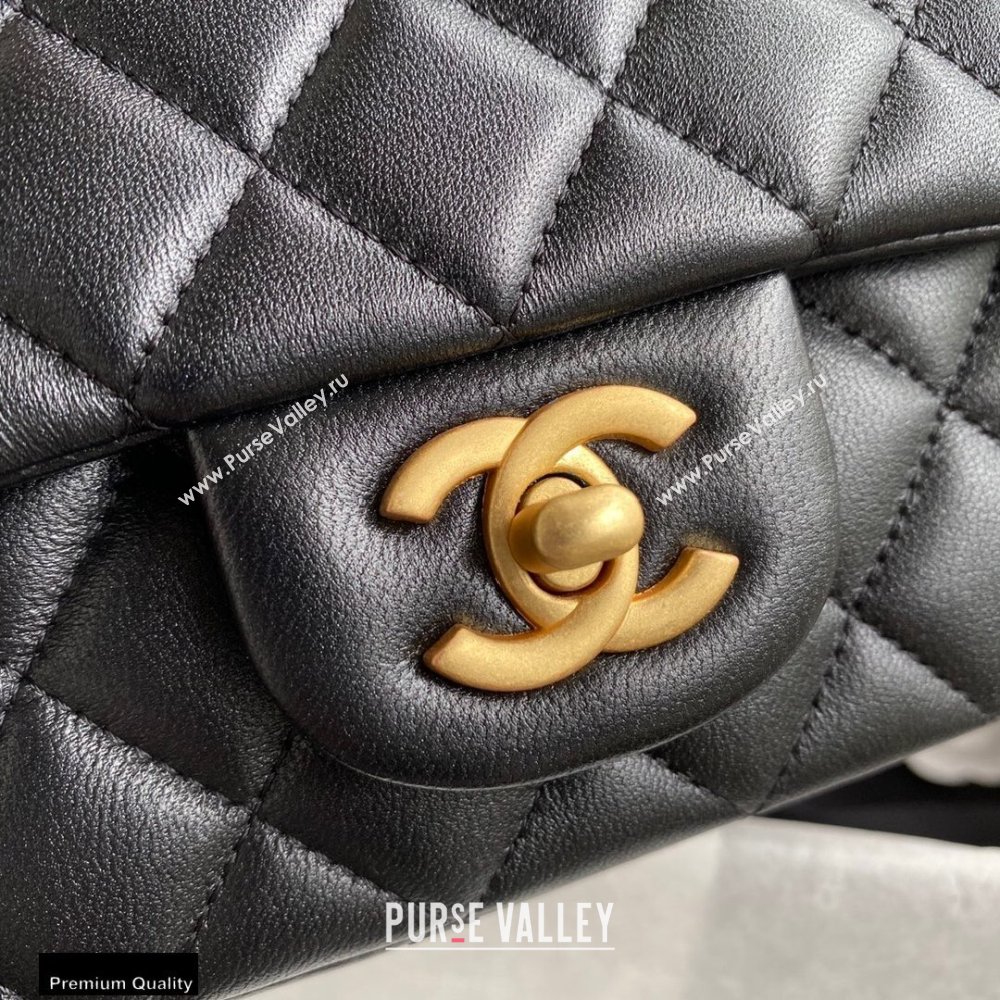 Chanel Small Classic Flap Bag with Top Handle AS2431 Black 2021 (yunding-21012201)