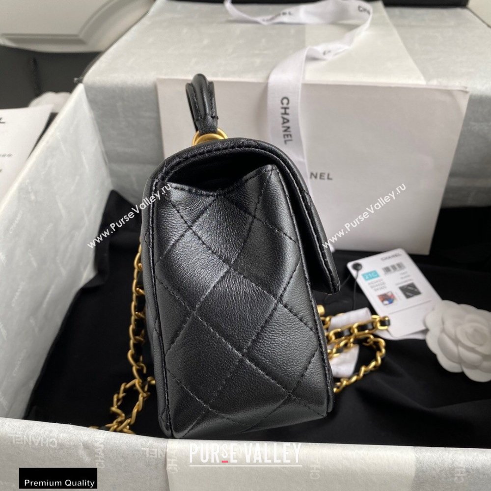 Chanel Small Classic Flap Bag with Top Handle AS2431 Black 2021 (yunding-21012201)