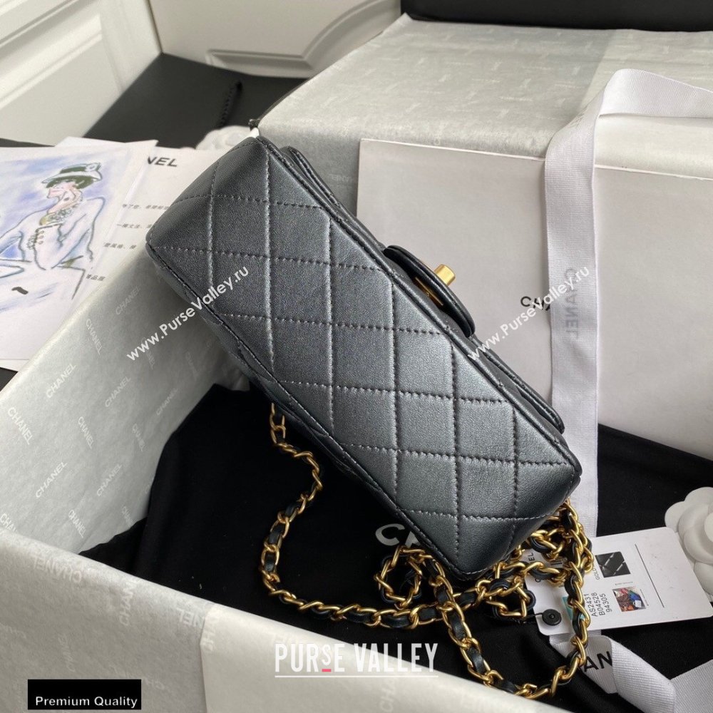 Chanel Small Classic Flap Bag with Top Handle AS2431 Dark Gray 2021 (yunding-21012202)