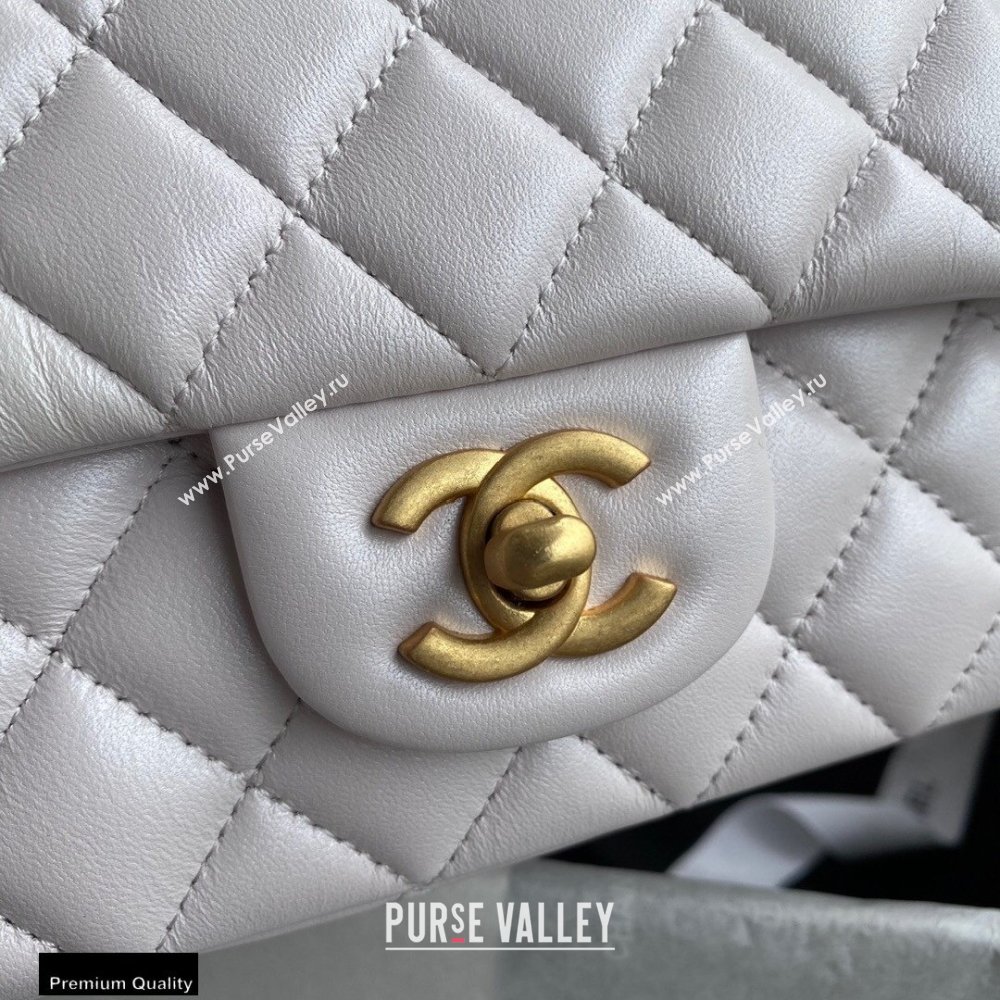 Chanel Small Classic Flap Bag with Top Handle AS2431 White 2021 (yunding-21012203)