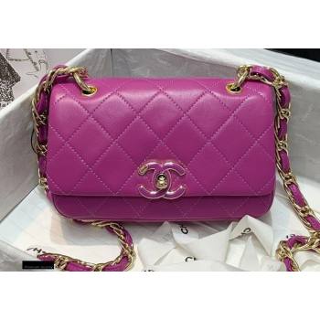 Chanel Lambskin Small Flap Bag AS2317 Purple 2021 (jiyuan/haoyun-21012221)