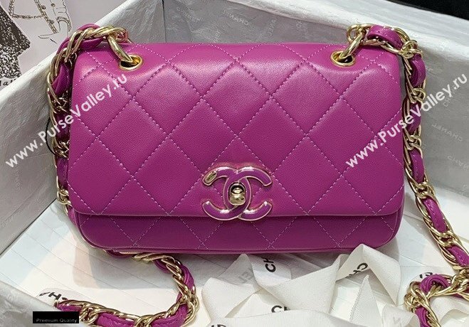 Chanel Lambskin Small Flap Bag AS2317 Purple 2021 (jiyuan/haoyun-21012221)