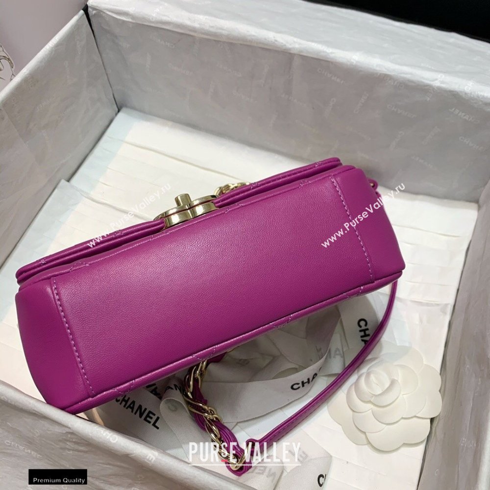 Chanel Lambskin Small Flap Bag AS2317 Purple 2021 (jiyuan/haoyun-21012221)