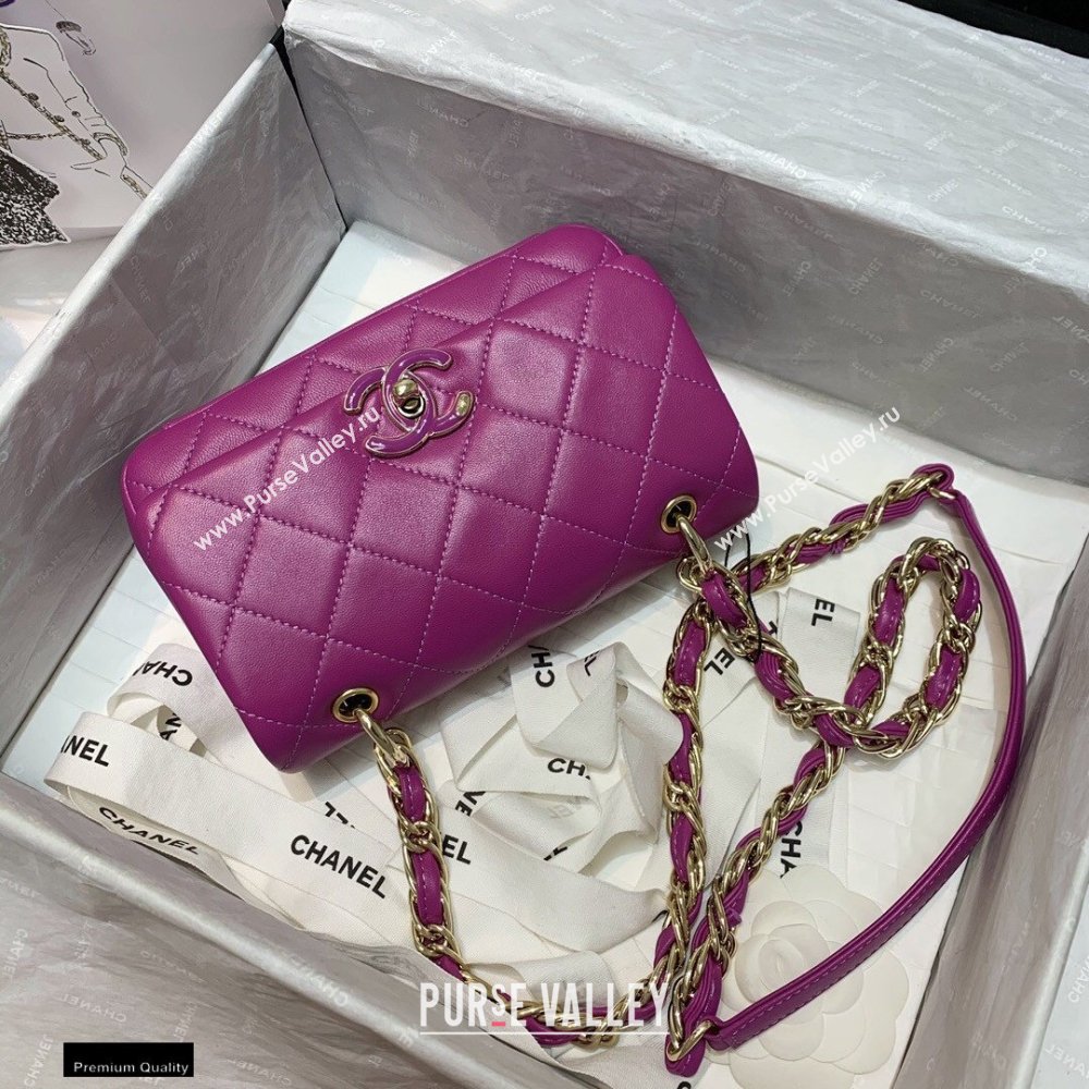 Chanel Lambskin Small Flap Bag AS2317 Purple 2021 (jiyuan/haoyun-21012221)