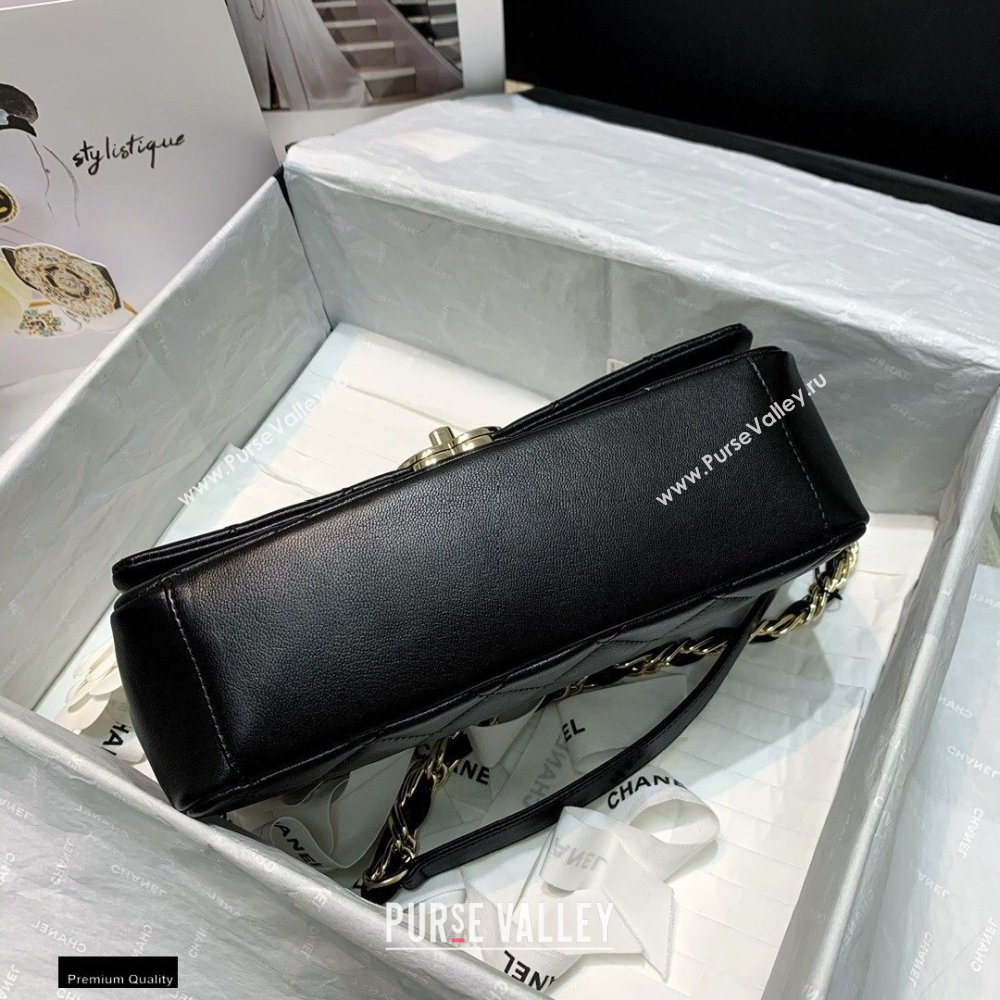 Chanel Lambskin Large Flap Bag AS2319 Black 2021 (jiyuan/haoyun-21012213)