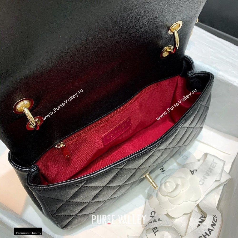 Chanel Lambskin Large Flap Bag AS2319 Black 2021 (jiyuan/haoyun-21012213)