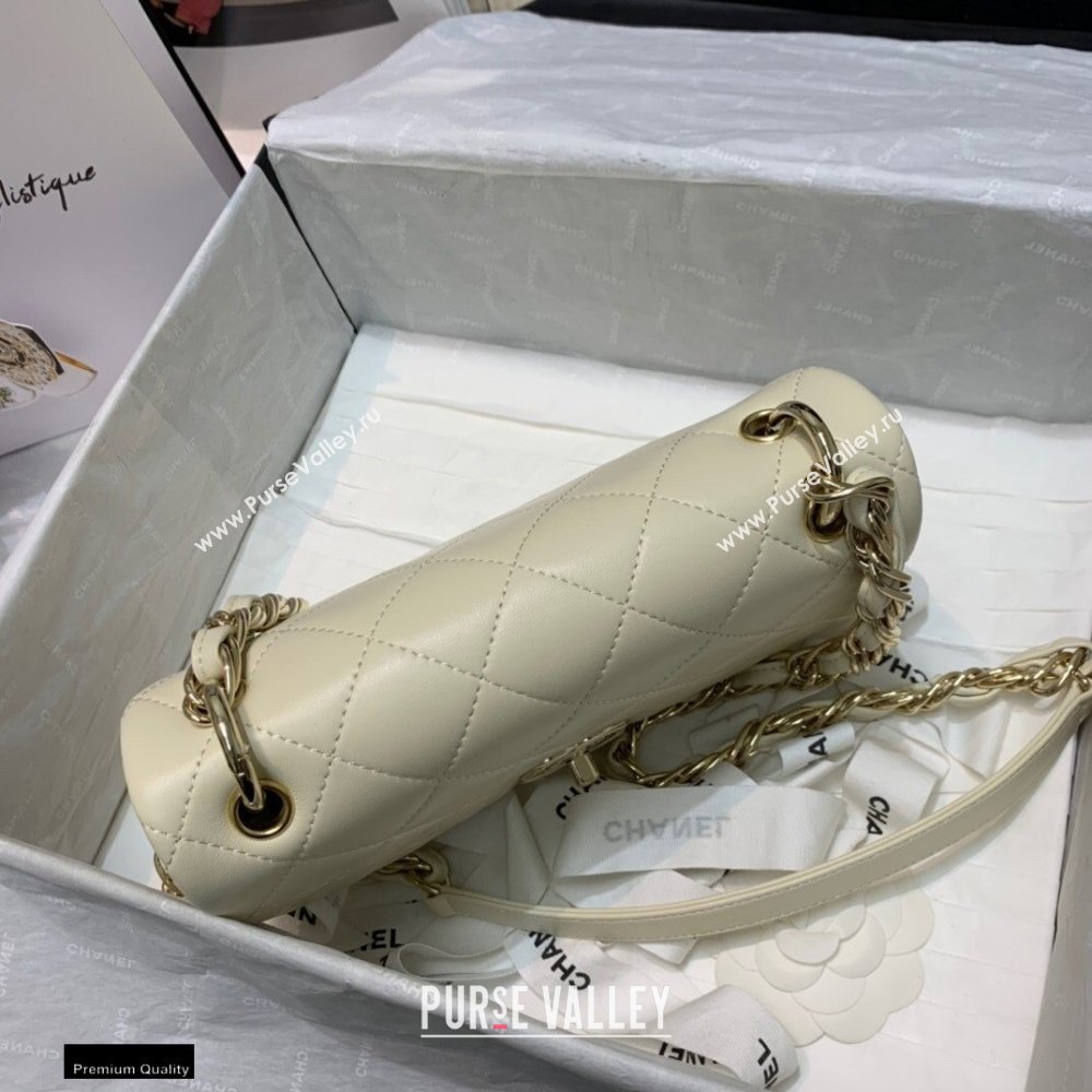 Chanel Lambskin Medium Flap Bag AS2318 Creamy 2021 (jiyuan/haoyun-21012217)