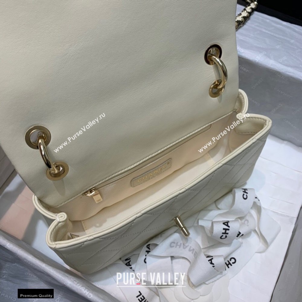 Chanel Lambskin Medium Flap Bag AS2318 Creamy 2021 (jiyuan/haoyun-21012217)