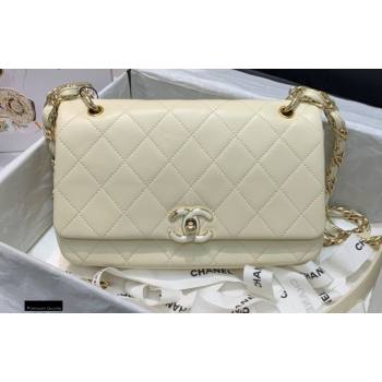 Chanel Lambskin Large Flap Bag AS2319 Creamy 2021 (jiyuan/haoyun-21012216)