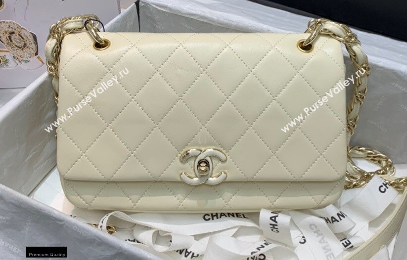 Chanel Lambskin Large Flap Bag AS2319 Creamy 2021 (jiyuan/haoyun-21012216)