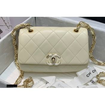 Chanel Lambskin Small Flap Bag AS2317 Creamy 2021 (jiyuan/haoyun-21012218)