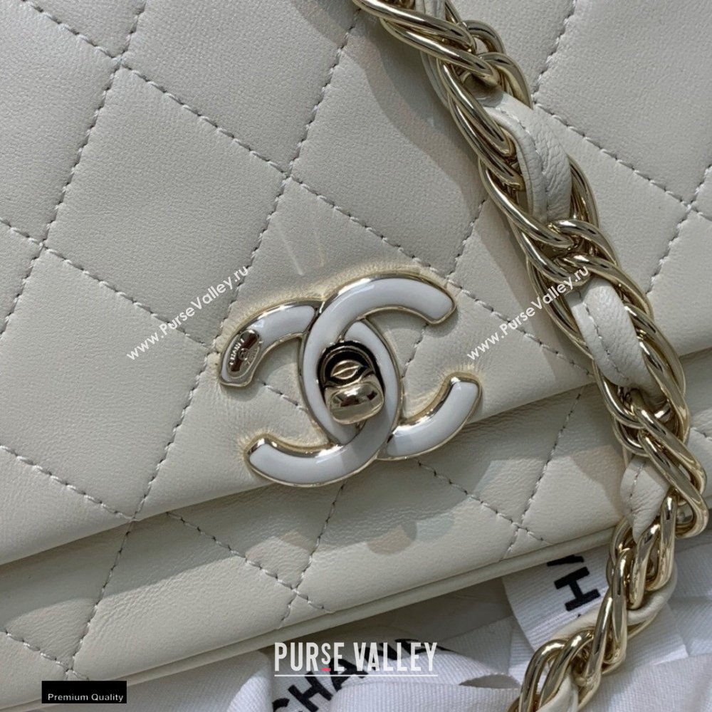 Chanel Lambskin Large Flap Bag AS2319 Creamy 2021 (jiyuan/haoyun-21012216)