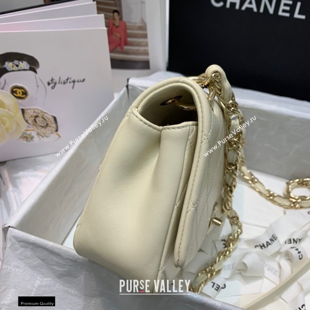 Chanel Lambskin Large Flap Bag AS2319 Creamy 2021 (jiyuan/haoyun-21012216)