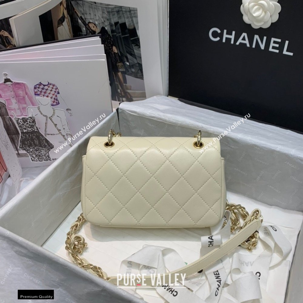 Chanel Lambskin Small Flap Bag AS2317 Creamy 2021 (jiyuan/haoyun-21012218)